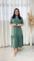 VESTIDO MIDI POA VERDE MILITAR - ISABELA