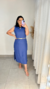 VESTIDO LINHO AZUL - VIVIAN - My Closet por Tatiane Lima