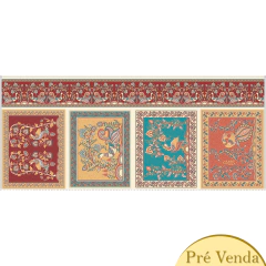 Tecido Tricoline 100% algodão - Kalamkari 14 - JOGO AMERICANO - Fabricart (0.50x1.50)