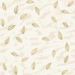 Tecido Tricoline digital 100% algodão - Cream Leaves - Fabricart