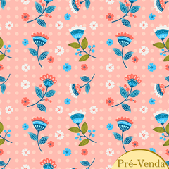 Tecido Tricoline 100% algodão - Coleção Modern Flowers - Fabricart (0.50x1.50)