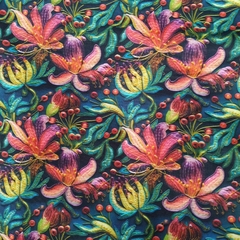 Tecido Tricoline Digital 100% algodão - Floral 3d - Fabricart