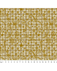 Tecido Tricoline 100% algodão - Coleção Natal Gold 2023 - Caldeira