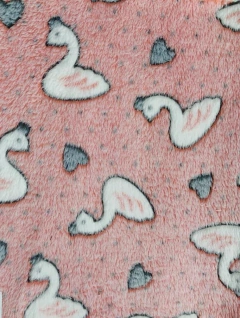 Tecido Fleece (0.50X1.50CM) - Cisne Rosa