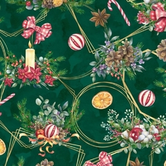 Tecido Tricoline 100% algodão - Velas de Natal (0.50x1.50)