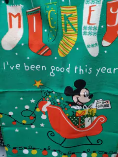 Pano de Prato atoalhado Disney Mickey e Minnie Natal - Dohler 45x65cm