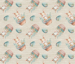 TECIDO TRICOLINE DIGITAL 100% ALGODÃO - Coelhinho da páscoa - Fabricart