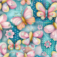 Tecido Tricoline Digital 100% algodão - Borboleta - Fabricart - comprar online