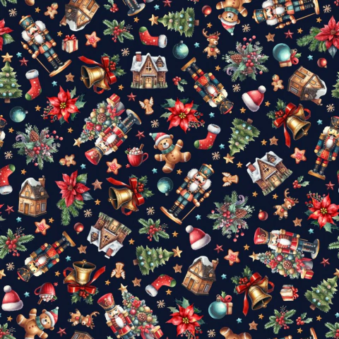 Tecido Tricoline Digital 100% algodão - natal peripan - meu natal