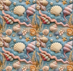 TECIDO TRICOLINE DIGITAL 100% ALGODÃO - Coleção Fundo do Mar - Fabricart