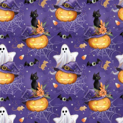 Tecido Tricoline digital 100% algodão - Coleção Halloween Fabricart