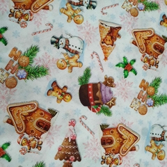 Tecido Tricoline Digital 100% algodão - Coleção Natal 2024 - circulo