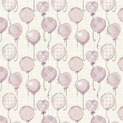 Tecido Tricoline Digital 100% algodão - Balões Rosa - Fuxicos e Fricotes - Coleção Baby