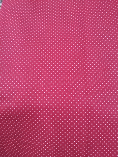 Tecido Tricoline 100% algodão - Poá Vermelho (0.50x1.50)