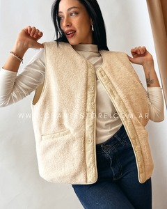 Chaleco reversible Matelasse natural - Chanté Store