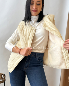 Chaleco reversible Matelasse natural en internet