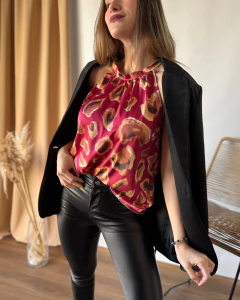 Blusa Maxprint Halter bordo en internet