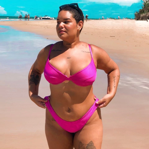 Biquíni Malibu aro asa delta rosa choque