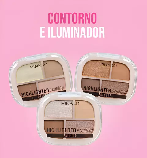 Iluminador + contorno -Pink21-