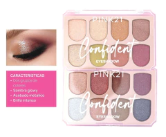 Paleta sombras Confident -Pink 21- - ZIBÁ INSUMOS