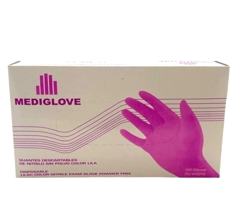 Caja guantes de nitrilo mediglove rosa 100u - comprar online
