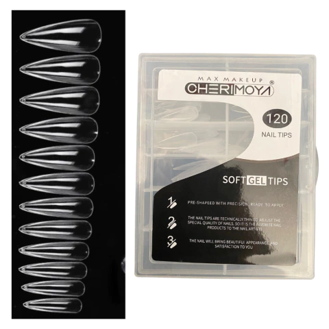 Tips soft gel CHERIMOYA 120u STILETTO