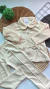 Conjunto de Menina Casaco com Detalhe Peluciado + Calça - Baunilha - comprar online