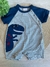 Macacão Curto de Bebê - Azul Marinho Listrado Dinossauro - comprar online