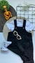 Jardineira + Body de Bebê Menino - Preto - comprar online
