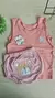 Conjunto de Bebê - Camiseta + Tapa Fralda - Tamanho G - Menino e Menina