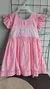 Vestido de Bebê Menina Rosa com Acabamento de Renda na Cintura