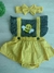 Romper Jardineira com Saia Bebê Menina Abelhinha