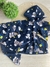 Conjunto de Bebê Peluciado Estampado de Ursinho Azul Marinho - comprar online