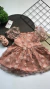 Vestido Luxo de Bebê Menina - Manguinha - Rosê - comprar online