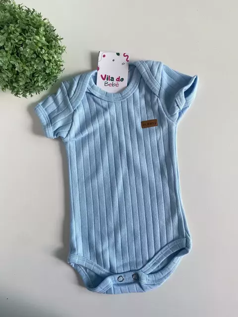 Body de Bebê Canelado - Azul Claro - comprar online