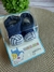 Meia Pantufa de Bebê 3D com Bichinhos Bola de Futebol Azul e Branca