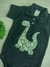 Body de Menino Manga Curta Gola Polo - Preto - Estampa Dinossauro - comprar online