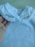 Body de Princesa Branco Manga Curta com Bordado na Gola