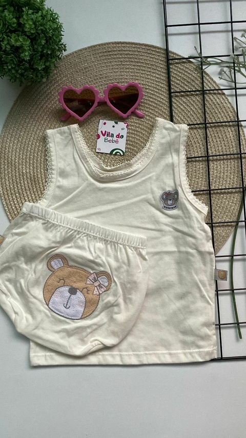Conjunto de Bebê - Camiseta + Tapa Fralda - Tamanho G - Menino e Menina