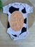 Body de Bebê Temático Personagens Vaquinha/Bezerrinho Marrom- Mesversário