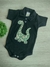 Body de Menino Manga Curta Gola Polo - Preto - Estampa Dinossauro