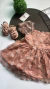 Vestido Luxo de Bebê Menina - Manguinha - Rosê na internet