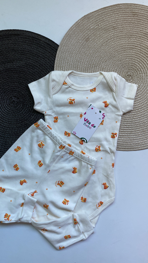 Conjunto de Bebê Menino Kiko Baby - Tigre/ Off White - comprar online