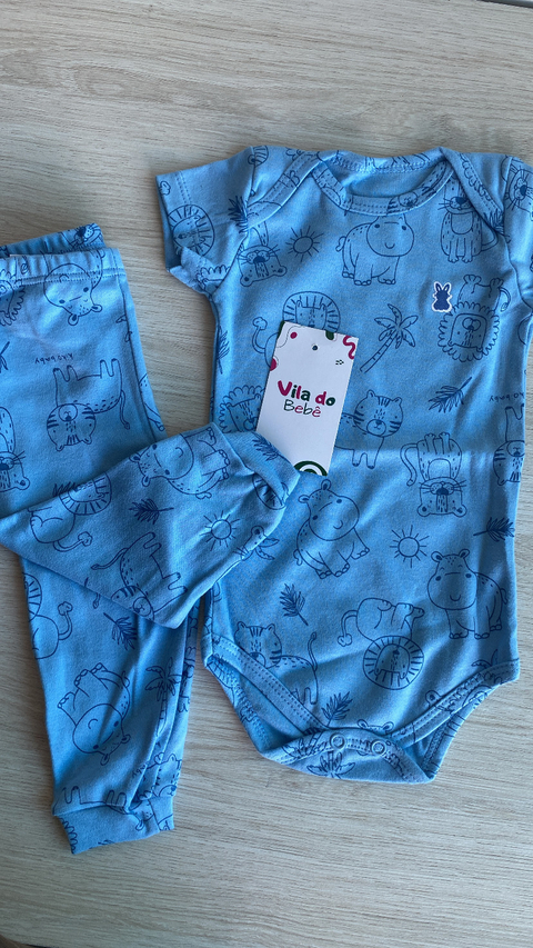 Conjunto de Bebê Menino Kiko Baby - Safari/ Azul - comprar online