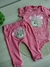 Conjunto Calça Mijão com Bordado no Bumbum e Body com Bordado de Ursinha