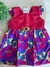 Vestido de Bebê Vermelho com Saia Estampada
