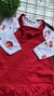 Jardineira + Body de Bebê Menina - Cereja - comprar online