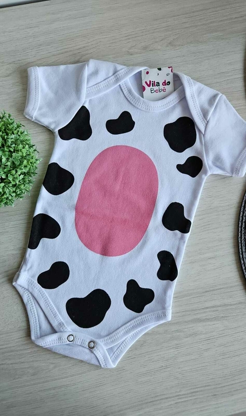 Body de Bebê Temático Personagens Vaquinha Menina - Mesversário