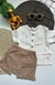 Conjunto de Bebê Short + Blusa Social Off White - Menino