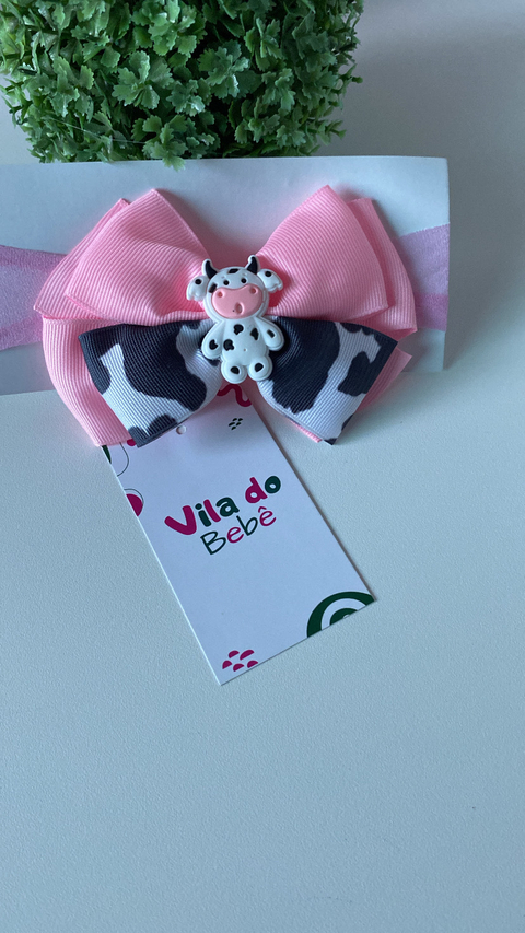 Faixinha para Cabelo Bebê Menina Temática Vaquinha - Modelinho 2 - comprar online